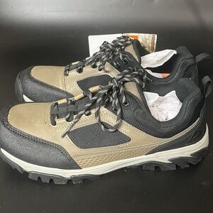 Ozark Trail Stone Mens Hiking Shoes Taupe Black Leather Low Top Size 11 NEW
